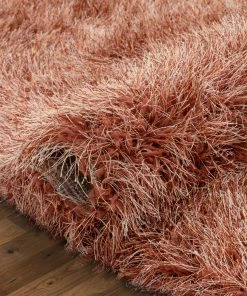Well Woven Chie Glam Solid Ultra-Soft Salmon Shag Rug
