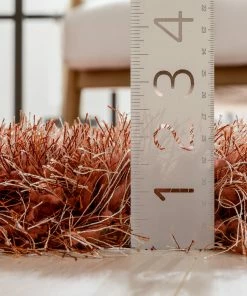 Well Woven Chie Glam Solid Ultra-Soft Salmon Shag Rug