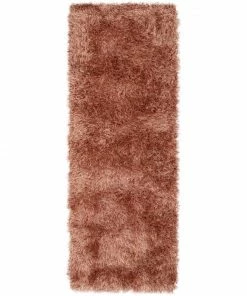 Well Woven Chie Glam Solid Ultra-Soft Salmon Shag Rug