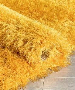 Well Woven Chie Glam Solid Ultra Soft Yellow Shag Rug