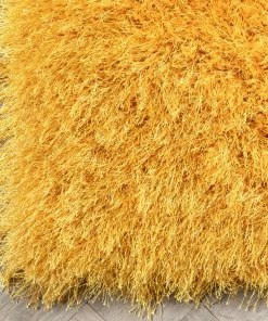 Well Woven Chie Glam Solid Ultra Soft Yellow Shag Rug