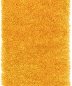 Well Woven Chie Glam Solid Ultra Soft Yellow Shag Rug