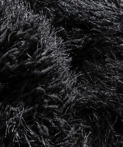 Well Woven Chie Glam Solid Ultra Soft Dark Grey Shag Rug