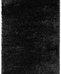 Well Woven Chie Glam Solid Ultra Soft Dark Grey Shag Rug