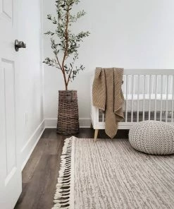 Well Woven Turin Modern Abstract Striation Beige Kilim-Style Rug Global