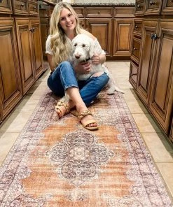 Well Woven Tarifa Vintage Bohemian Medallion Rust Machine Washable Rug