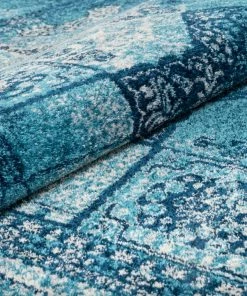 Well Woven Global Fiatto Blue Traditional Vintage Rug