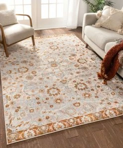 Well Woven Wonderly Grey Copper Modern Rug Vintage