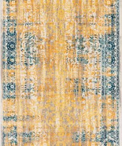 Well Woven Stratton Yellow Distressed Rug