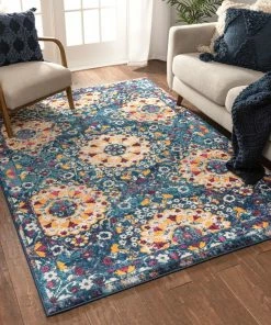 Well Woven Topeka Blue Modern Rug 7'10" X 9'10" Vintage