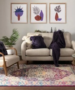 Well Woven Monica Lavender Modern Vintage Rug Global