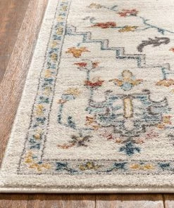 Well Woven Global Bingley Traditional Medallion Pattern Ivory Farmhouse Rug