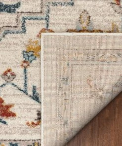 Well Woven Global Bingley Traditional Medallion Pattern Ivory Farmhouse Rug