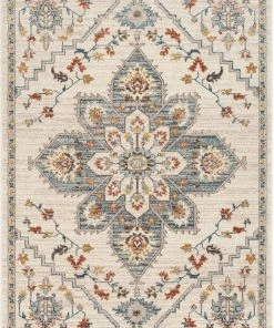 Well Woven Global Bingley Traditional Medallion Pattern Ivory Farmhouse Rug