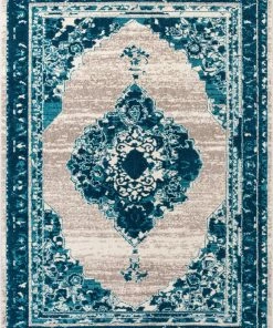 Well Woven Global Kashan Blue Vintage Rug