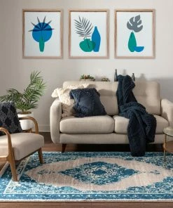 Well Woven Global Kashan Blue Vintage Rug