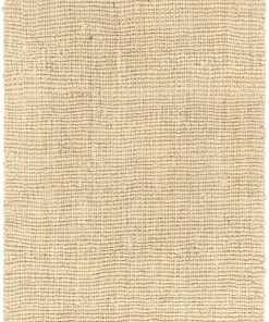 Well Woven Boucle Hand-Woven Jute Rug Farmhouse Solid Pattern Off-White Chunky-Textured Rug