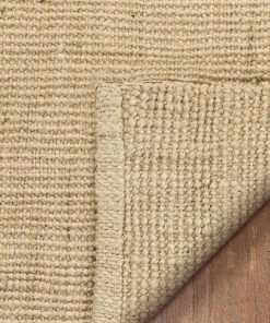 Well Woven Boucle Hand-Woven Jute Rug Farmhouse Solid Pattern Off-White Chunky-Textured Rug