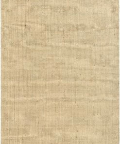 Well Woven Boucle Hand-Woven Jute Rug Farmhouse Solid Pattern Off-White Chunky-Textured Rug