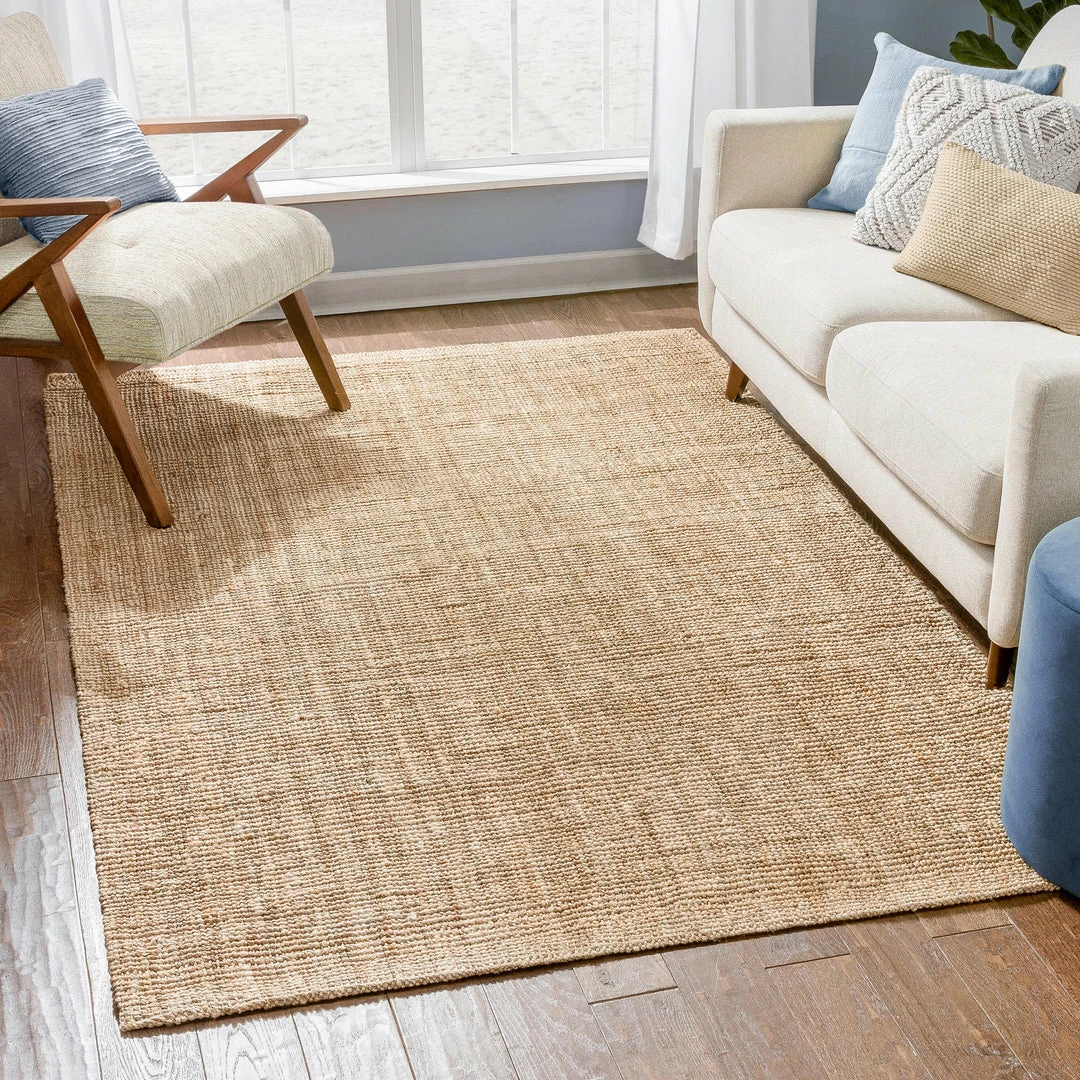 Well Woven Jute + Natural Boucle Hand-Woven Jute Rug Farmhouse Solid Pattern Natural Chunky-Textured Rug 1 Well Woven Jute + Natural Boucle Hand-Woven Jute Rug Farmhouse Solid Pattern Natural Chunky-Textured Rug