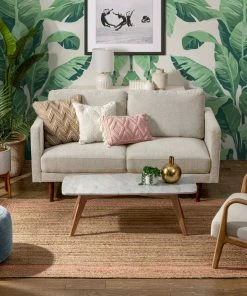 Well Woven Border Pattern Jute Rug Hand-Braided Basket Weave Jute Rug Blush & Natural Color