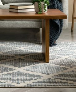 Well Woven Arbor Moroccan Trellis Light Blue Kilim-Style Rug