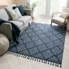 Well Woven Arbor Moroccan Trellis Dark Blue Kilim-Style Rug