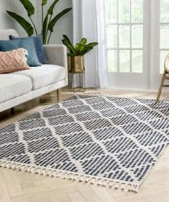 Well Woven Arbor Moroccan Trellis Blue Kilim-Style Rug 18 Well Woven Arbor Moroccan Trellis Blue Kilim-Style Rug
