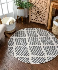 Well Woven Arbor Moroccan Trellis Grey Kilim-Style Rug