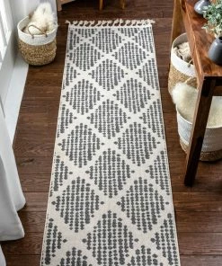 Well Woven Arbor Moroccan Trellis Grey Kilim-Style Rug