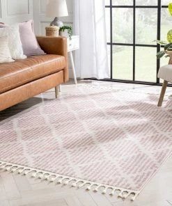 Well Woven Arbor Moroccan Trellis Blush Kilim-Style Rug
