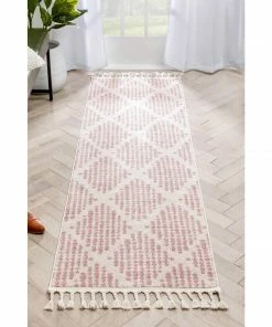 Well Woven Arbor Moroccan Trellis Blush Kilim-Style Rug