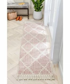 Well Woven Arbor Moroccan Trellis Blush Kilim-Style Rug