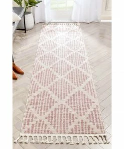 Well Woven Arbor Moroccan Trellis Blush Kilim-Style Rug