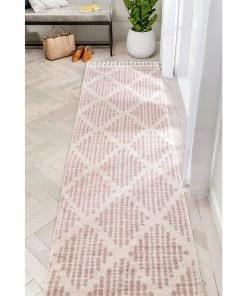 Well Woven Arbor Moroccan Trellis Blush Kilim-Style Rug