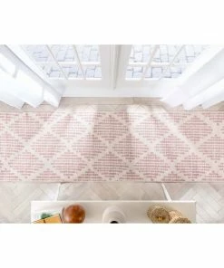 Well Woven Arbor Moroccan Trellis Blush Kilim-Style Rug