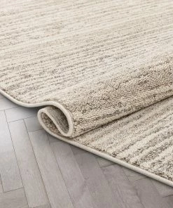 Well Woven Turin Modern Abstract Striation Beige Kilim-Style Rug Global
