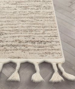 Well Woven Turin Modern Abstract Striation Beige Kilim-Style Rug Global