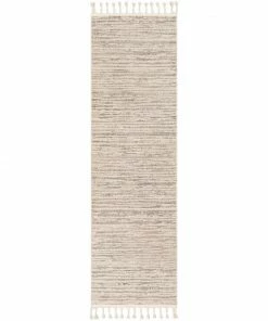 Well Woven Turin Modern Abstract Striation Beige Kilim-Style Rug Global