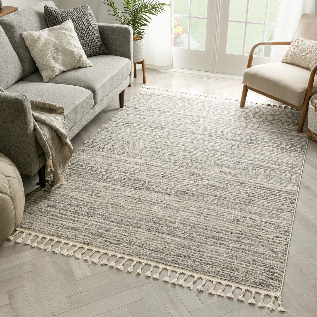 Well Woven Turin Modern Abstract Striation Grey Kilim-Style Rug Global 2 Well Woven Turin Modern Abstract Striation Grey Kilim-Style Rug Global