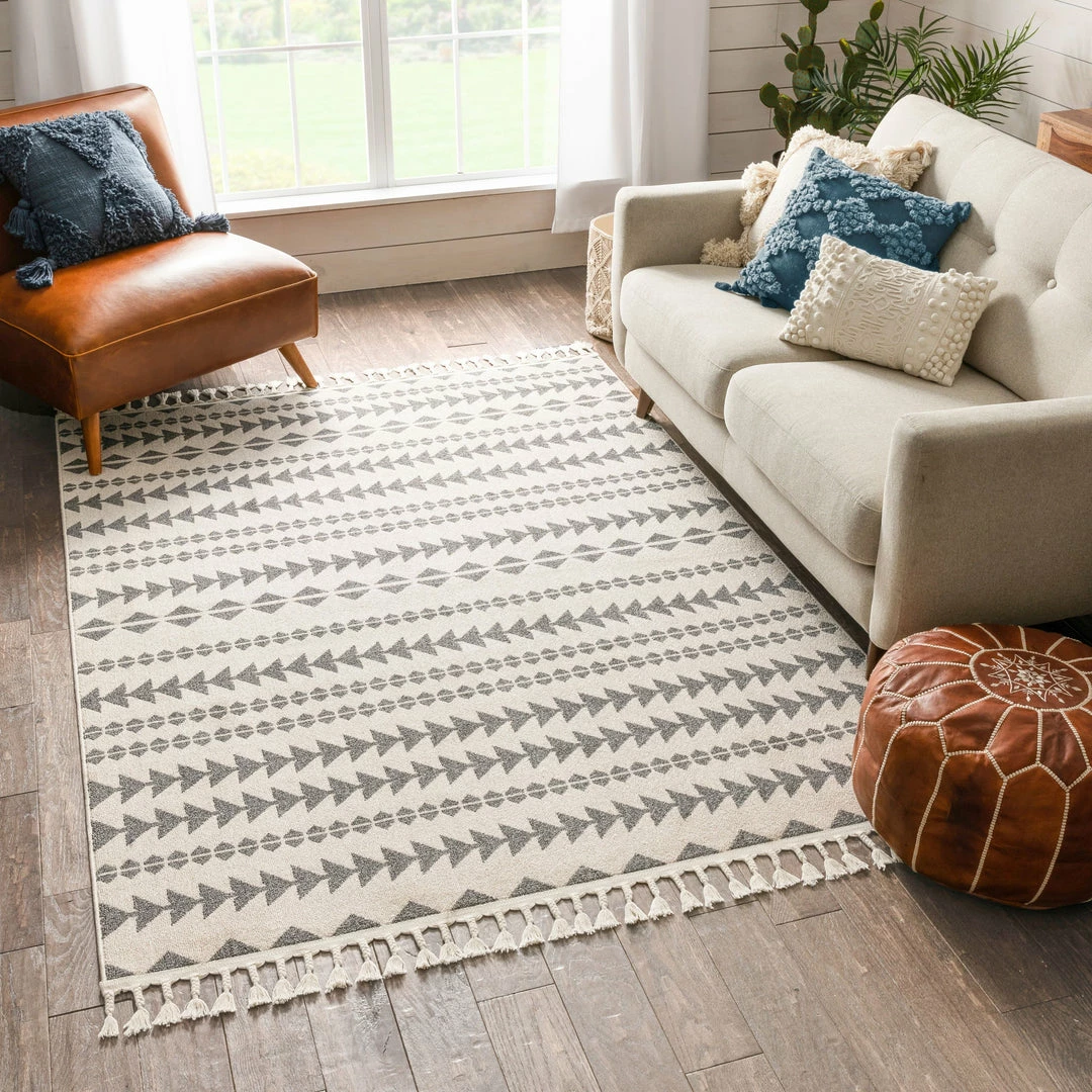Well Woven Global Cueva Tribal Geometric Grey Kilim-Style Rug 1 Well Woven Global Cueva Tribal Geometric Grey Kilim-Style Rug