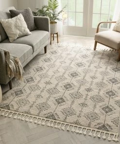 Well Woven Concetta Moroccan Trellis Grey Kilim-Style Rug Global