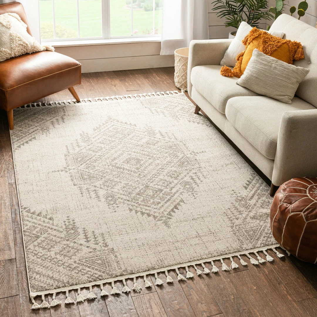 Well Woven Anette Vintage Distressed Medallion Beige Kilim-Style Rug Global 2 Well Woven Anette Vintage Distressed Medallion Beige Kilim-Style Rug Global