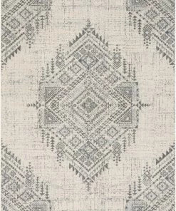 Well Woven Anette Vintage Distressed Medallion Grey Kilim-Style Rug Global