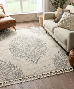 Well Woven Anette Vintage Distressed Medallion Grey Kilim-Style Rug Global