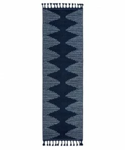 Well Woven Global Zipped Tribal Aztec Geometric Dark Blue Kilim-Style Rug