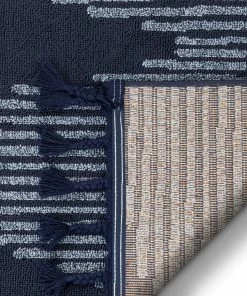 Well Woven Global Zipped Tribal Aztec Geometric Dark Blue Kilim-Style Rug