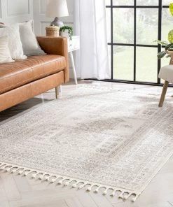 Well Woven Carina Tribal Medallion Beige Kilim-Style Rug