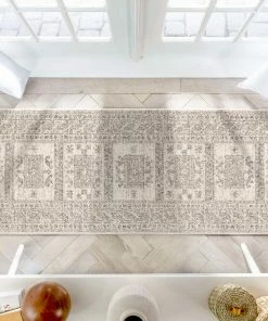 Well Woven Carina Tribal Medallion Beige Kilim-Style Rug