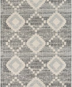 Well Woven Global Juliet Tribal Geometric Diamond Pattern Grey Kilim-Style Rug